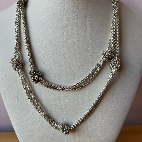 Ralph Lauren Silver-tone long knot toggle necklace Brand New - Picture 13 of 13